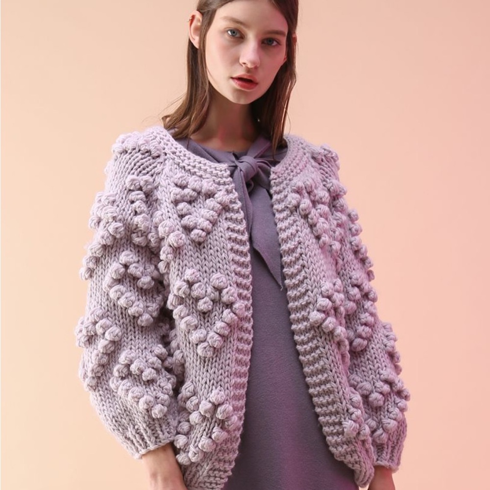 Knit Your Love Cardigan Lavender